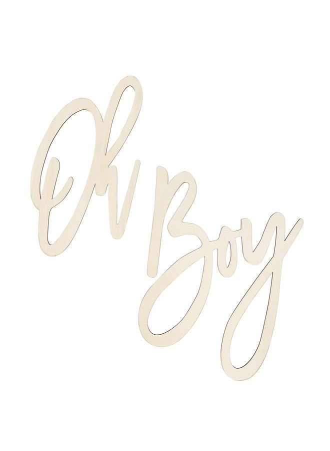 JTRF Oh Boy Sign - Wood Color | Perfect for Baby Showers, Gender Reveal Parties, Baby's 1st Birthday, and Photo Backdrops | Boy Decorations and Party Background - Image 1